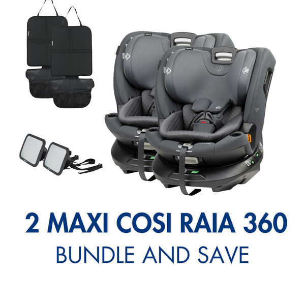 Maxi Cosi Raia 360 Twin Car Seat Bundle